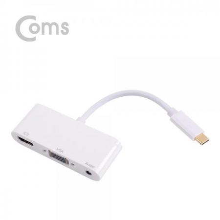디바이스마트,컴퓨터/모바일/가전 > 네트워크/케이블/컨버터/IOT > 리피터/젠더/전원 케이블 > 컨버터,Coms,USB 3.1 컨버터(Type C), HDMI / VGA / Aux / USB 2.0 A 1Port[IE242],HDMI / VGA / Aux / USB 2.0 A 1Port
