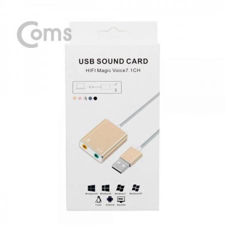 디바이스마트,컴퓨터/모바일/가전 > 음향ㆍ영상ㆍ카메라 > 헤드폰/이어폰 > 악세사리/포터블플레이어,Coms,USB 오디오(7.1) 컨버터/3.5 ST/Mic - 케이블형, Metal/Silver[BT322],컨버터/3.5 ST/Mic/케이블형/Metal/Silver