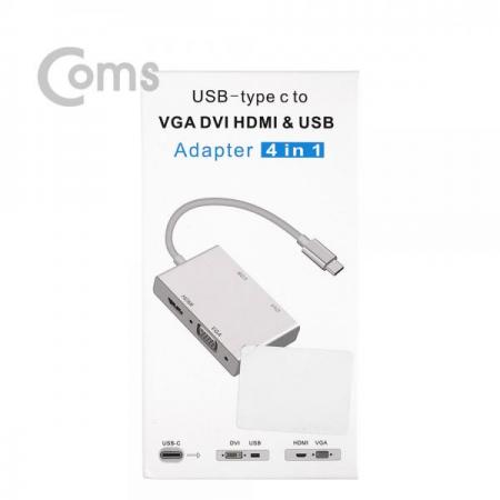 디바이스마트,컴퓨터/모바일/가전 > 네트워크/케이블/컨버터/IOT > 인터넷공유기/허브/랜카드 > USB허브/포트 확장 도킹스테이션,Coms,USB 3.1 (Type C) 컨버터(4 in 1) 4k 지원 / USB 3.0 1Port [BB115],4k 지원 / DVI / VGA / HDMI / USB 3.0 1Port