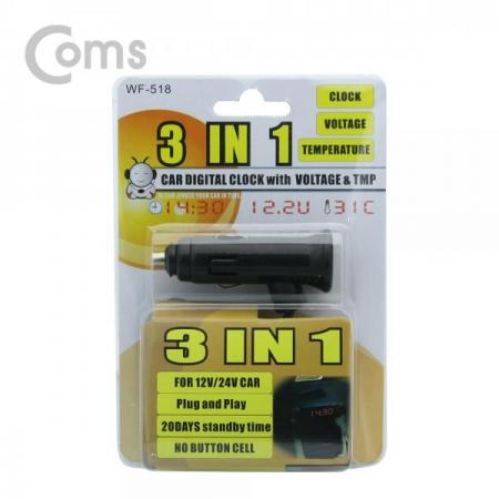 디바이스마트,컴퓨터/모바일/가전 > 게임/취미/캠핑용품 > 차량내부용품 > 실내용품,Coms,차량용 시계(전압/온도계) [BD915], 차량용 시계/전압/온도계
