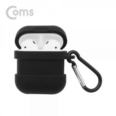 디바이스마트,컴퓨터/모바일/가전 > 음향ㆍ영상ㆍ카메라 > 헤드폰/이어폰 > 악세사리/포터블플레이어,Coms,에어팟 실리콘 케이스+스트랩+카라비너 포함 / Airpod / Black[ID554],실리콘 케이스+스트랩+카라비너 포함  / Airpod / Black