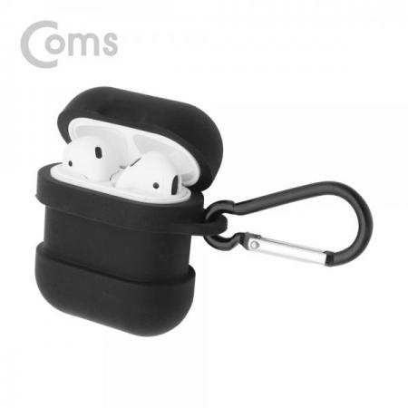 디바이스마트,컴퓨터/모바일/가전 > 음향ㆍ영상ㆍ카메라 > 헤드폰/이어폰 > 악세사리/포터블플레이어,Coms,에어팟 실리콘 케이스+스트랩+카라비너 포함 / Airpod / Black[ID554],실리콘 케이스+스트랩+카라비너 포함  / Airpod / Black