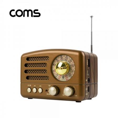 디바이스마트,컴퓨터/모바일/가전 > 음향ㆍ영상ㆍ카메라 > 블루투스 사운드 > 블루투스 스피커,Coms,엔틱/레트로 라디오 블루투스 스피커 Brown (BT v5.0), 최신과 고전의 만남 [BT116], 엔틱/레트로 /Brown (BT v5.0)/최신과 고전의 만남/ evn1