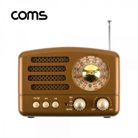 디바이스마트,컴퓨터/모바일/가전 > 음향ㆍ영상ㆍ카메라 > 블루투스 사운드 > 블루투스 스피커,Coms,엔틱/레트로 라디오 블루투스 스피커 Brown (BT v5.0), 최신과 고전의 만남 [BT116], 엔틱/레트로 /Brown (BT v5.0)/최신과 고전의 만남/ evn1