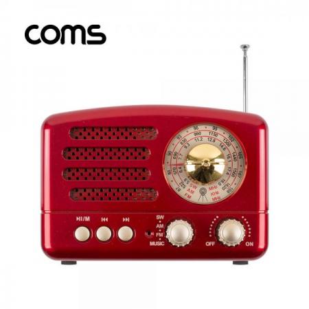 디바이스마트,컴퓨터/모바일/가전 > 음향ㆍ영상ㆍ카메라 > 블루투스 사운드 > 블루투스 스피커,Coms,엔틱/레트로 라디오 블루투스 스피커 Red (BT v5.0), 최신과 고전의 만남 [BT117], 엔틱/레트로/Red (BT v5.0)/최신과 고전의 만남/ evn1