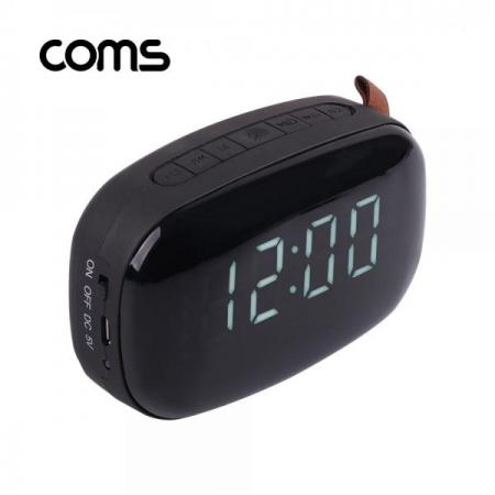 디바이스마트,컴퓨터/모바일/가전 > 음향ㆍ영상ㆍ카메라 > 블루투스 사운드 > 블루투스 스피커,Coms,듀얼 알람 블루투스 스피커(Black) 시계디스플레이 / 핸즈프리 / TF카드 / AUX 지원/ evn1[EF122],Black/시계디스플레이 / 핸즈프리 / TF카드 / AUX 지원/ evn1