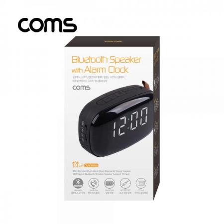 디바이스마트,컴퓨터/모바일/가전 > 음향ㆍ영상ㆍ카메라 > 블루투스 사운드 > 블루투스 스피커,Coms,듀얼 알람 블루투스 스피커(Black) 시계디스플레이 / 핸즈프리 / TF카드 / AUX 지원/ evn1[EF122],Black/시계디스플레이 / 핸즈프리 / TF카드 / AUX 지원/ evn1