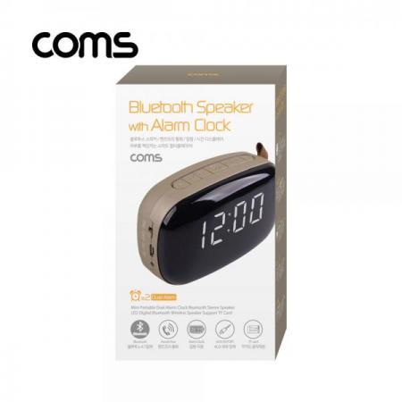 디바이스마트,컴퓨터/모바일/가전 > 음향ㆍ영상ㆍ카메라 > 블루투스 사운드 > 블루투스 스피커,Coms,듀얼 알람 블루투스 스피커(Bronze) 시계디스플레이 / 핸즈프리 / TF카드 / AUX 지원/ evn1[EF123],Bronze/시계디스플레이 / 핸즈프리 / TF카드 / AUX 지원/ evn1