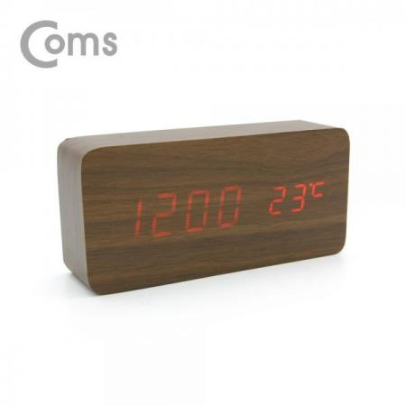 디바이스마트,컴퓨터/모바일/가전 > 가구/사무용품/공구 > 가구/데코 > 인테리어소품,Coms,디지털 LED 나무시계 (소형 / Brown) [BB349], 디지털 LED 나무시계 /소형 / Brown