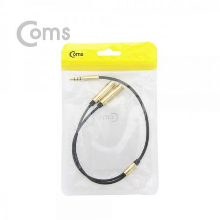 디바이스마트,케이블/전선 > 영상/음향 케이블 > 스테레오/RCA 케이블,Coms,이어폰 2분배 케이블 30cm - ST M(4극) / ST Fx2 Y형, Gold[ID153],스테레오 Y형 변환 젠더 / 3.5mm MALE x 1 -  3.5mm FEMALE x 2 / 이어폰 분리