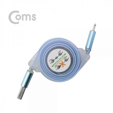 디바이스마트,컴퓨터/모바일/가전 > 스마트폰/스마트기기 > 케이블/젠더 > 애플 전용 케이블,Coms,8핀 케이블(자동감김), Blue/iOS[ID445], 8핀 케이블/자동감김/Blue/iOS