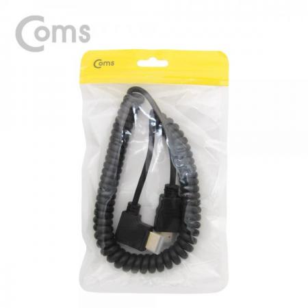 디바이스마트,케이블/전선 > 영상/음향 케이블 > HDMI/DVI 케이블,Coms,HDMI 케이블(스프링/좌향꺾임(꺽임))[ID010],HDMI 젠더 / HDMI(MALE) 좌향꺾임 / HDMI(MALE) / 스프링 전선