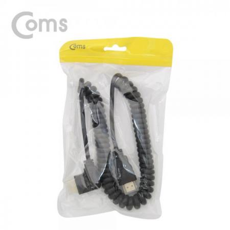디바이스마트,케이블/전선 > 영상/음향 케이블 > HDMI/DVI 케이블,Coms,HDMI 케이블(스프링/우향꺾임(꺽임))[ID011],HDMI 젠더 / HDMI(MALE) 우향꺾임 / HDMI(MALE) / 스프링 전선
