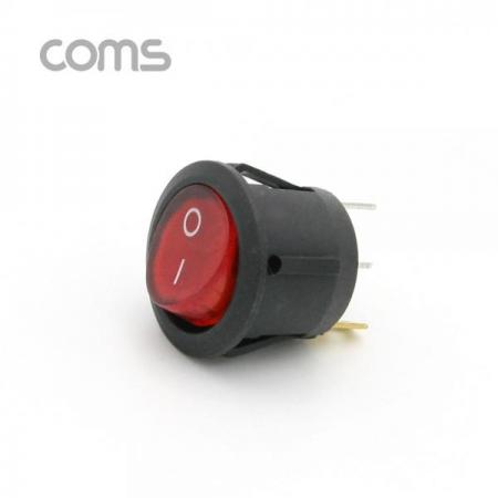 디바이스마트,스위치/부저/전기부품 > 스위치 > 로커스위치,Coms,제작용 전원 스위치(On/Off, 온오프) 3선, 레드 / 원형 / LED [BF087],On/Off, 온오프/3선/레드 / 원형 / LED / 22 X 22 X 25mm