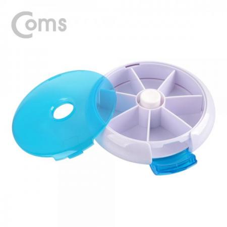 디바이스마트,공구함/작업대/엔클로저 > 공구함/부품함 > 다용도정리함(케이스),Coms,회전 알약 케이스(원형/7칸) / 요일별 / 블루[ID463], 회전 알약 케이스(원형/7칸) / 요일별 / 블루