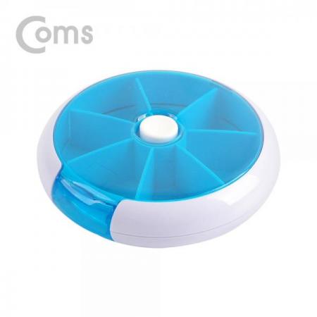 디바이스마트,공구함/작업대/엔클로저 > 공구함/부품함 > 다용도정리함(케이스),Coms,회전 알약 케이스(원형/7칸) / 요일별 / 블루[ID463], 회전 알약 케이스(원형/7칸) / 요일별 / 블루