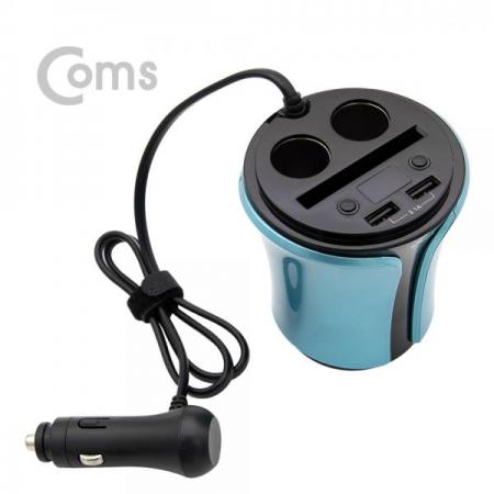 디바이스마트,컴퓨터/모바일/가전 > 게임/취미/캠핑용품 > 차량내부용품 > 실내용품,Coms,차량용 멀티 시가잭+USB 2P/DC 전압체크 기능 - 컵홀더형, 회색+청색 / 시거잭[WK363], 차량용 멀티 시가잭+USB 2P/DC 전압체크 기능 - 컵홀더형, 회색+청색 / 시거잭