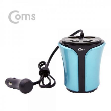 디바이스마트,컴퓨터/모바일/가전 > 게임/취미/캠핑용품 > 차량내부용품 > 실내용품,Coms,차량용 멀티 시가잭+USB 2P/DC 전압체크 기능 - 컵홀더형, 회색+청색 / 시거잭[WK363], 차량용 멀티 시가잭+USB 2P/DC 전압체크 기능 - 컵홀더형, 회색+청색 / 시거잭