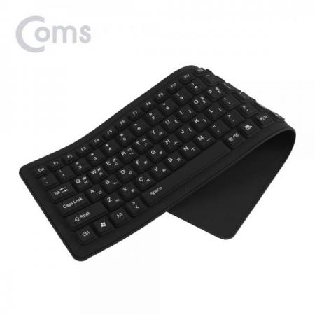 디바이스마트,컴퓨터/모바일/가전 > 키보드/마우스 > 키보드 > 유선 키보드,Coms,실리콘 롤 키보드 (USB 인터페이스/103키/방수기능) Black [BB623],USB 인터페이스/103키/방수기능/Black