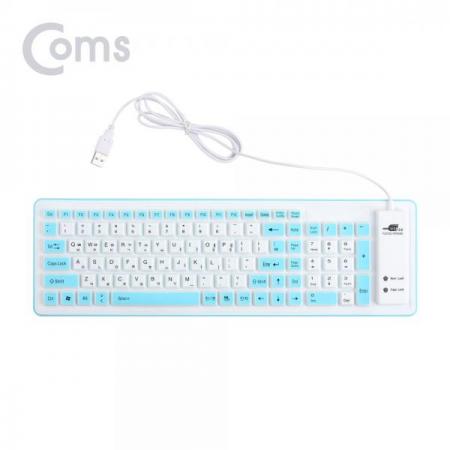 디바이스마트,컴퓨터/모바일/가전 > 키보드/마우스 > 키보드 > 유선 키보드,Coms,실리콘 롤 키보드 (USB 인터페이스/103키/방수기능) White [BB624],USB 인터페이스/103키/방수기능/White