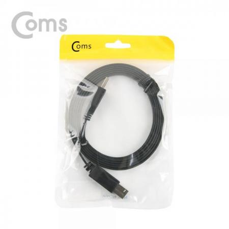디바이스마트,케이블/전선 > USB 케이블 > 연장케이블(MF) > USB 3.0 B/mini B타입 연장케이블,Coms,USB 3.0 케이블(Black/Flat형/AB형) 1.8M [BB104], USB 3.0 케이블(Black/Flat형/AB형) /1.8M