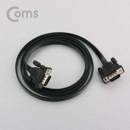 디바이스마트,,Coms,모니터 케이블(Black/Flat형) 1.5M/VGA M/M [BB105], 모니터 케이블(Black/Flat형)/ 1.5M/VGA M/M