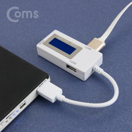 디바이스마트,계측기/측정공구 > 전기/전자 계측기 > 전압계,Coms,USB 테스터기(전류/전압 측정) 2Port / 20cm[BT333],전류/전압 측정/2Port / 20cm