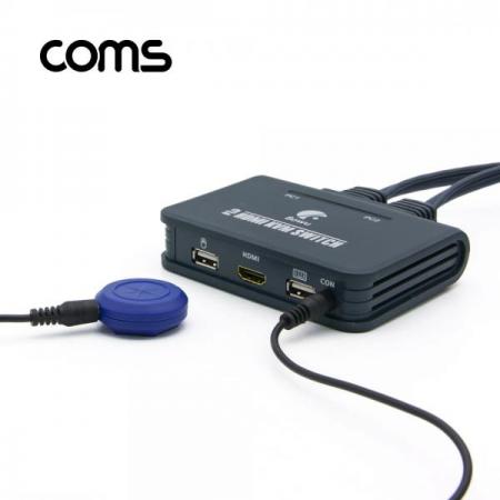 디바이스마트,케이블/전선 > 영상/음향 케이블 > HDMI 케이블,Coms,2포트 HDMI KVM 스위치(2:1) 케이블(110cm) 연결형 [BT268],2포트 HDMI/KVM 스위치(2:1)/케이블(110cm)/연결형