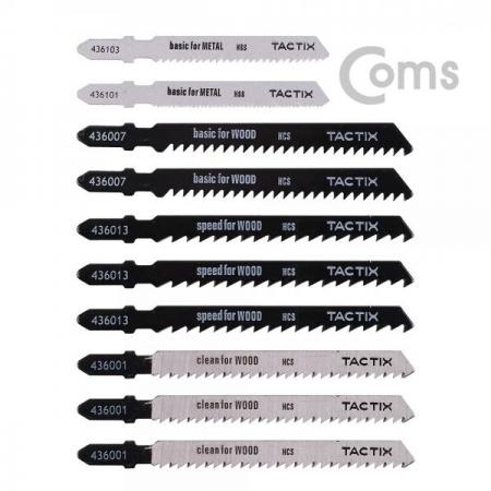 디바이스마트,수공구/전자공구/전동공구 > 작업공구 > 쇠톱/도끼/고지톱,Coms,TACTIX 직소날 세트 / 10pcs / - 목재/철재용 [YT5003],목재/철재 작업시 사용되는 교체용 톱날