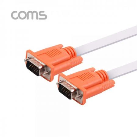 디바이스마트,케이블/전선 > 영상/음향 케이블 > D-SUB(RGB) 케이블,Coms,모니터 케이블(RGB 플랫형/Flat) MM 1.5M / 오렌지 커넥터&흰색 케이블 [NB675],RGB 플랫형/Flat/MM 1.5M / 오렌지 커넥터&흰색 케이블