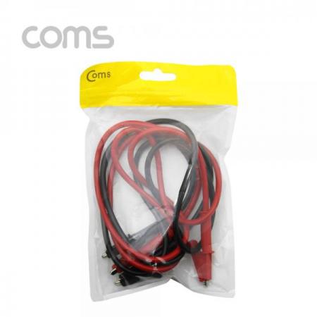 디바이스마트,케이블/전선 > 점퍼/하네스/악어/바나나 > 악어클립/바나나 케이블,Coms,악어 클립 케이블, 약 1m 적/흑 2선 [BF197],악어 클립 케이블/약 1m 적/흑 2선