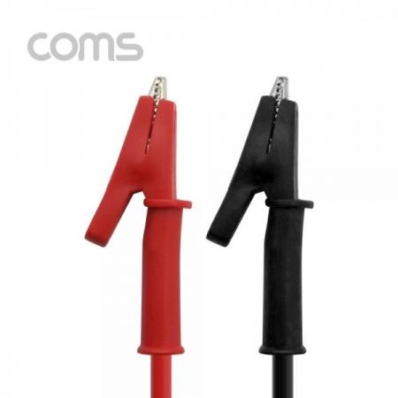 디바이스마트,케이블/전선 > 점퍼/하네스/악어/바나나 > 악어클립/바나나 케이블,Coms,악어 클립 케이블, 약 1m 적/흑 2선 [BF197],악어 클립 케이블/약 1m 적/흑 2선