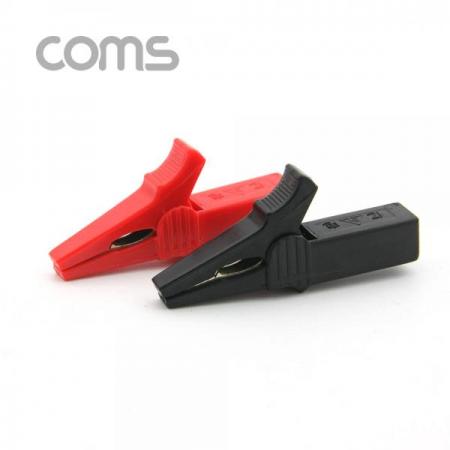 디바이스마트,스위치/부저/전기부품 > 지원부품 > 집게클립,Coms,악어 클립(적색/흑색) 1세트, 상하 비대칭, 사각 [BF196],1세트/상하 비대칭/사각