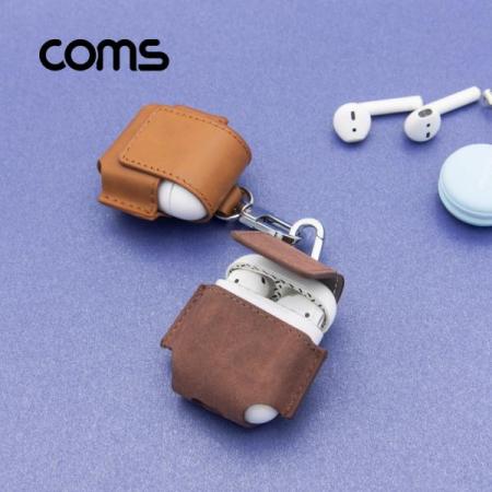 디바이스마트,컴퓨터/모바일/가전 > Apple > Accessories > iPad/iPhone 액세서리,Coms,에어팟 가죽 케이스, Dark brown [ID633],스크래치 보호 가죽 케이스