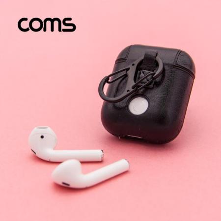 디바이스마트,컴퓨터/모바일/가전 > Apple > Accessories > iPad/iPhone 액세서리,Coms,에어팟 가죽 하드 케이스, 풀커버, Black [ID634],합성가죽 케이스