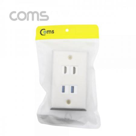 디바이스마트,커넥터/PCB > 플러그/잭 > 매입형 소켓 > 페이스플레이트/프레임,Coms,월 플레이트 / HDMI 2P + USB3.0 2P / 알루미늄 WALL PLATE [ND768],HDMI 2P + USB3.0 2P / 알루미늄 WALL PLATE