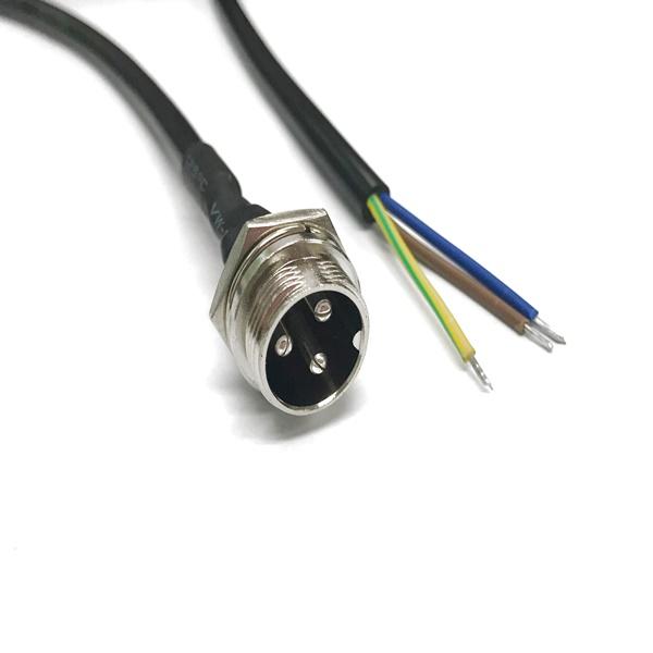 항공잭 써큘러 커넥터 16mm-3핀 cable(1M) [SCN-1603R]