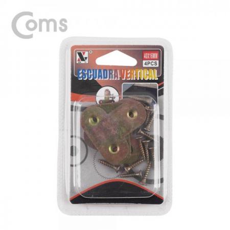 디바이스마트,기계/제어/로봇/모터 > 원자재/DIY 기타 > DIY 부속품,Coms,평철(T자) 4pcs / 40x16(mm) / 나사못 포함 [ID328],면과 면을 튼튼하게 잡거나 서로 연결할 때 보강용으로 사용하는 제품