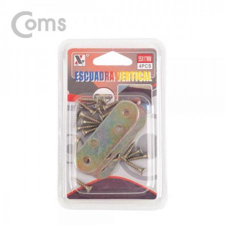 디바이스마트,기계/제어/로봇/모터 > 원자재/DIY 기타 > DIY 부속품,Coms,평철(일자) 4pcs / 55mm X 17mm / 나사못 포함 / -자 [ID319],면과 면을 튼튼하게 잡거나 서로 연결할 때 보강용으로 사용하는 제품