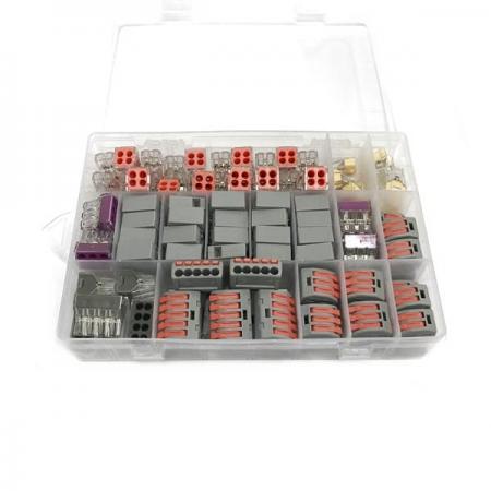디바이스마트,케이블/전선 > 무탈피/탈피 커넥터 > 탈피 커넥터,NW3 (New3),원터치 전선 연결 커넥터 키트 8종 130개입 [NT-KIT-ML008],※WAGO 커넥터 호환 제품※ 다양한 사이즈의 탈피 커넥터 8종 130개입 키트 / 전선의 피복을 벗겨서 꽃기만 하면 전선 연결 끝 / 사용 후 재사용 가능 커넥터