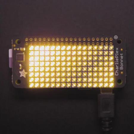 디바이스마트,오픈소스/코딩교육 > 라즈베리파이 > 라즈베리파이 확장보드/HAT,Adafruit,Adafruit CharliePlex LED Matrix Bonnet - 8x16 LEDs [ada-3467],2x20 커넥터가 있는 모든 라즈베리 파이에 호환이 가능한 16x8 LED Matrix 모듈입니다 65.0mm x 30.0mm x 6.8mm / 8.2g