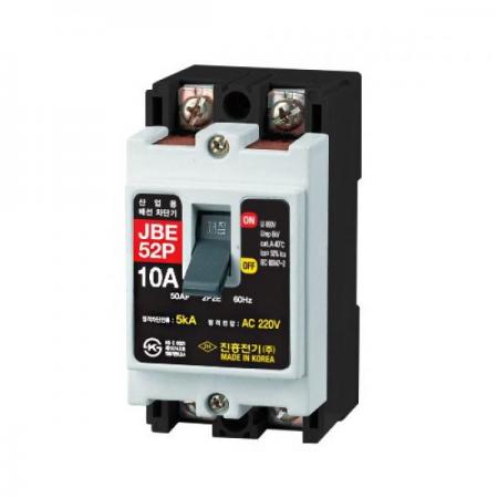 디바이스마트,스위치/부저/전기부품 > 산업용 스위치/제어 기기 > 배선용차단기,진흥전기,산업용 배선차단기 50AF 2P MCCB JBE-52P (10A),220V / 5kA / 2P2E / 완전전자식 / 50X96X65
