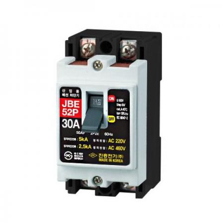 디바이스마트,스위치/부저/전기부품 > 산업용 스위치/제어 기기 > 배선용차단기,진흥전기,산업용 배선차단기 50AF 2P MCCB JBE-52P (30A),220V / 5kA / 2P2E / 완전전자식 / 50X96X65