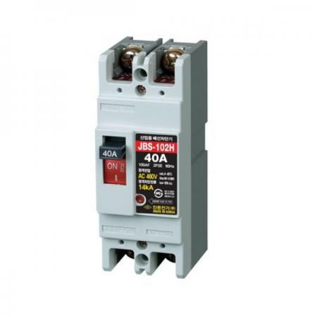 디바이스마트,스위치/부저/전기부품 > 산업용 스위치/제어 기기 > 배선용차단기,진흥전기,산업용 배선차단기 100AF 2P MCCB JBS-102H (40A),460V / 14kA / 2P2E / 완전전자식 / 50X130X60