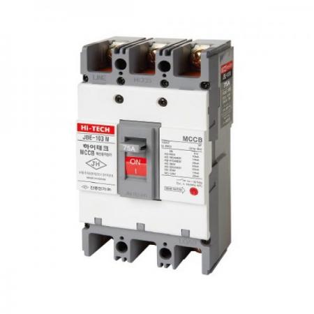 디바이스마트,스위치/부저/전기부품 > 산업용 스위치/제어 기기 > 배선용차단기,진흥전기,산업용 배선차단기 100AF 3P MCCB JBE-103M (75A),460V / 25kA / 3P3E / 열동전자식 / 90X155X82.3