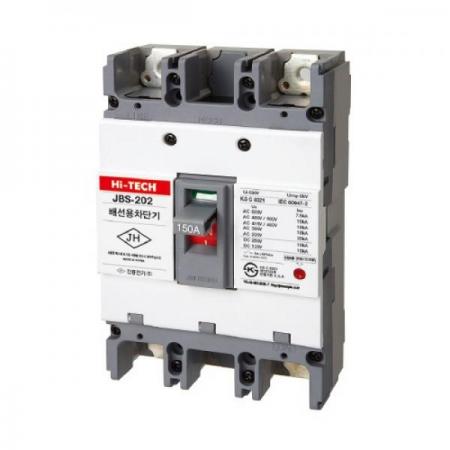 디바이스마트,스위치/부저/전기부품 > 산업용 스위치/제어 기기 > 배선용차단기,진흥전기,산업용 배선차단기 225AF 2P MCCB JBS-202 (150A),460V / 18kA / 2P2E / 열동전자식 / 105X165X84
