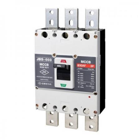 디바이스마트,스위치/부저/전기부품 > 산업용 스위치/제어 기기 > 배선용차단기,진흥전기,산업용 배선차단기 600AF 3P MCCB JBS-603M (500A),460V / 35kA / 3P3E / 열동전자식 / 210X275X103