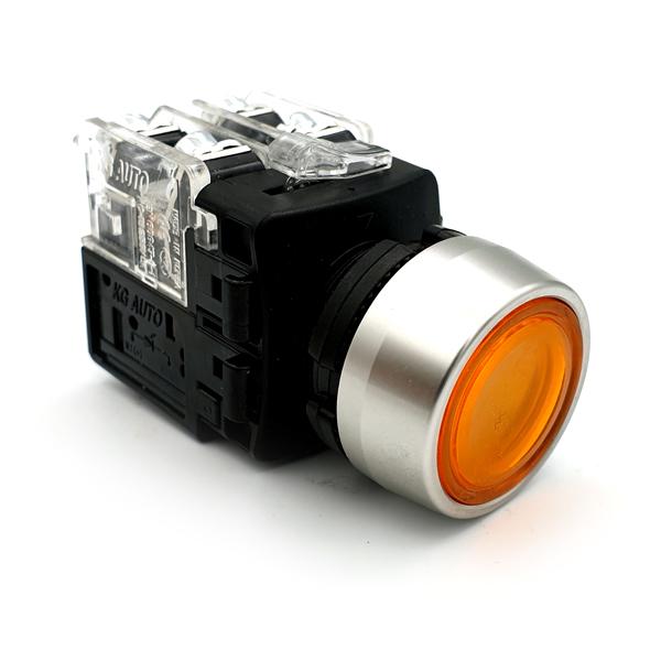 조광형 누름버튼스위치 - 황색 [KGX-HMD21Y]