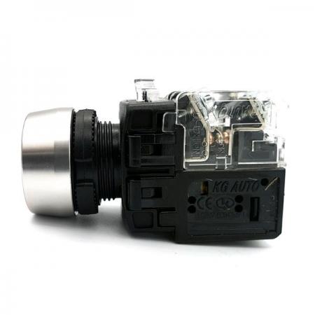 디바이스마트,스위치/부저/전기부품 > 산업용 스위치/제어 기기 > 제어/안전 스위치 > 누름버튼 스위치(25파이 이상),KGAUTO,조광형 누름버튼스위치 - 황색 [KGX-HMD21Y],알루미늄 고급형 22Φ / 자기복귀 / 12/24V d.c / 1a1b / 황색(YELLOW) /