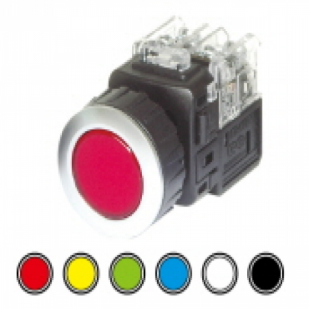 디바이스마트,스위치/부저/전기부품 > 산업용 스위치/제어 기기 > 제어/안전 스위치 > 누름버튼 스위치(25파이 이상),KGAUTO,조광형 누름버튼스위치 - 흑색 [KGX-LMD21B],알루미늄 고급매입형 30Φ / 자기복귀 / 12/24V d.c / 1a1b / 흑색(BLACK) /